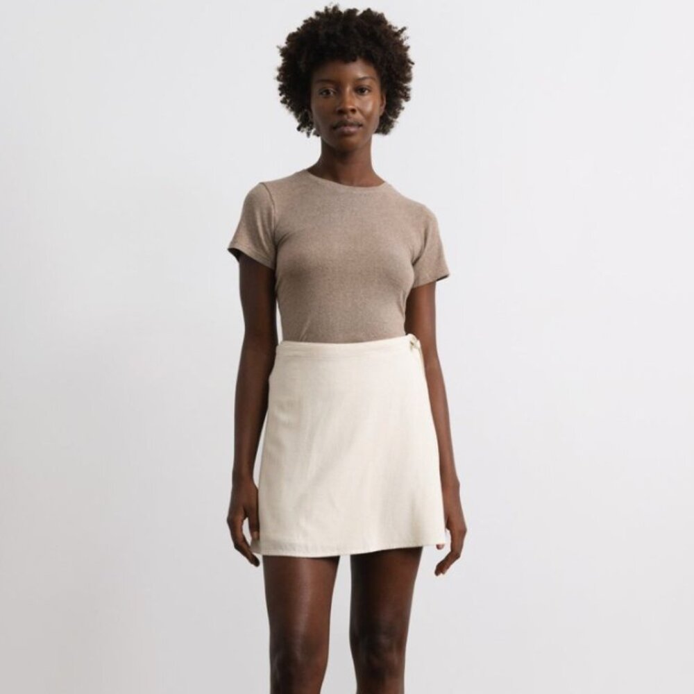 NEW Ozma of California raw silk wrap skirt XS/S